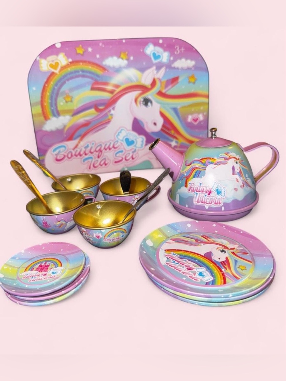Fantasy Unicorn Pink Boutique Tea Set for Kids